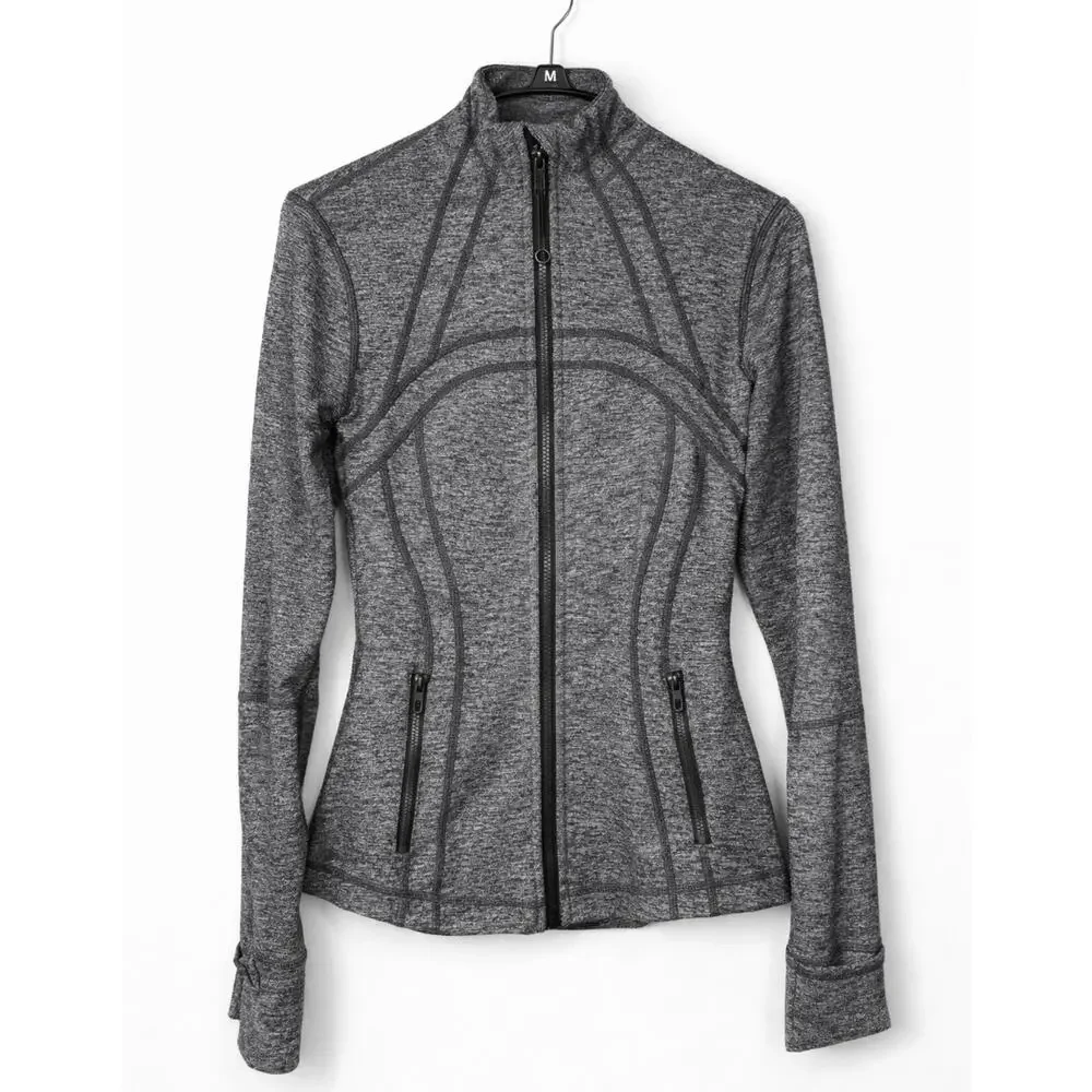Lululemon Define Jacket Heathered Gray Full Zip Thumbholes Size 6